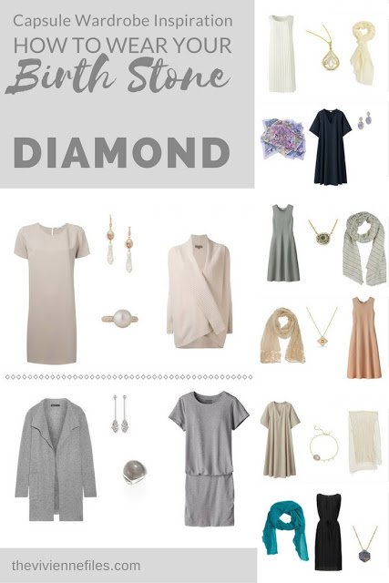 How to Wear Diamonds in a capsule wardrobe - the April Birthstone; Some New Ideas!