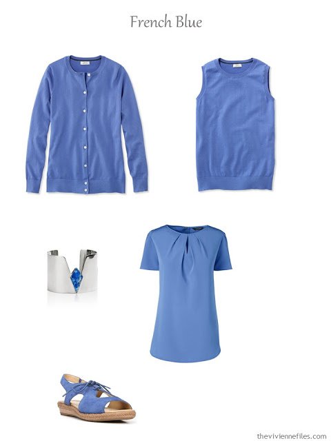 Five Piece French wardrobe in French Blue for spring and summer