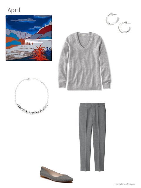 a grey outfit for spring