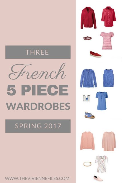 Three MORE French 5-Piece Wardrobes for Spring: Blush, Red and French Blue