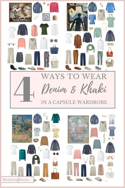 Four Ways to Wear Denim and Khaki in a Capsule Wardrobe - Start with Art!