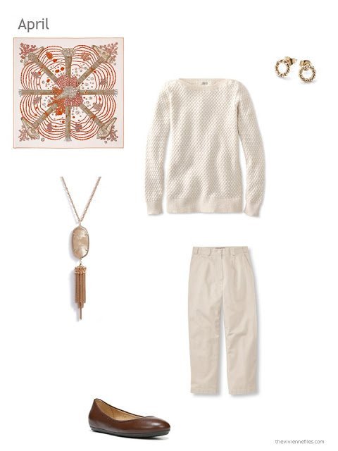 an ivory and beige outfit for spring