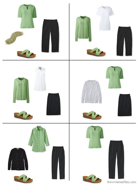 six ways to wear greenery with black and white for spring and summer