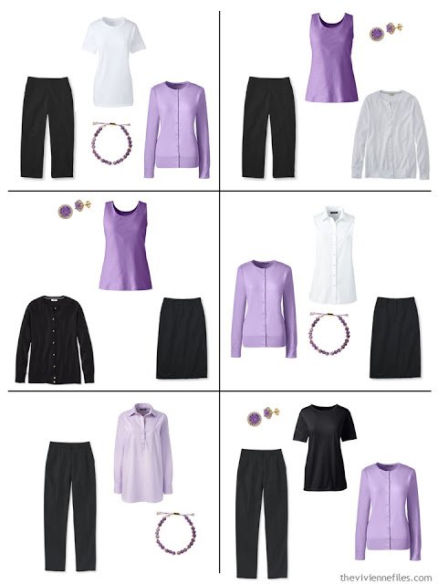 six ways to wear lavender with black and white in the spring and summer