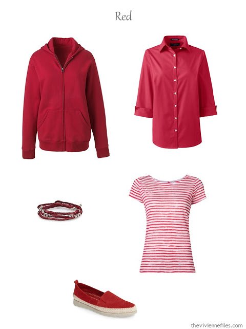 French Five Piece Wardrobe in red for spring and summer