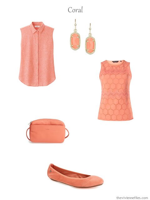 a French 5-Piece Wardrobe in coral for warmer weather