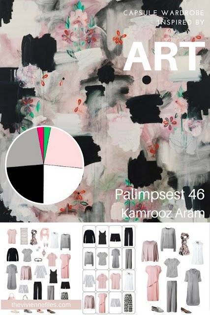 How to Build a Warm Weather Travel Four by Four Wardrobe by Starting with Art: Palimpsest 46 by Kamrooz Aram