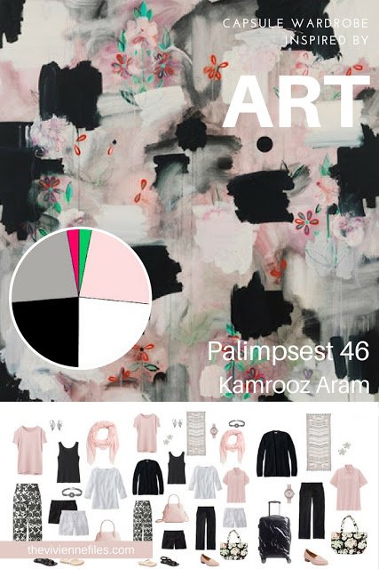 Warm Weather Travel Capsule Wardrobe by Starting with Art: Palimpsest 46 by Kamrooz Aram
