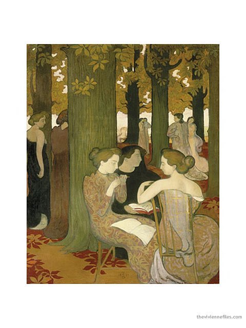 oil painting in La Musee d'Orsay, Dans le Parc (Les Muses) by Maurice Denis