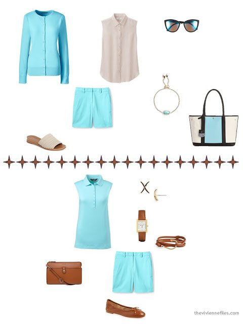 2 ways to wear aqua shorts