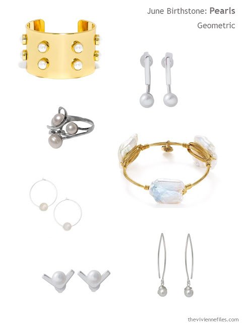 geometrically styled pearl jewelry