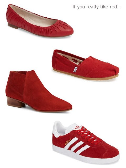 a New York red shoe wardrobe