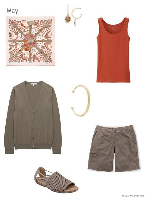 how to wear orange and brown in the summer