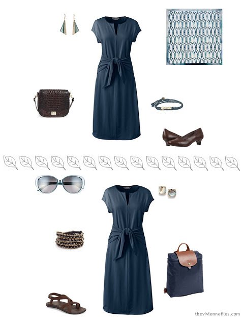 2 ways to style a navy dress for warm weather
