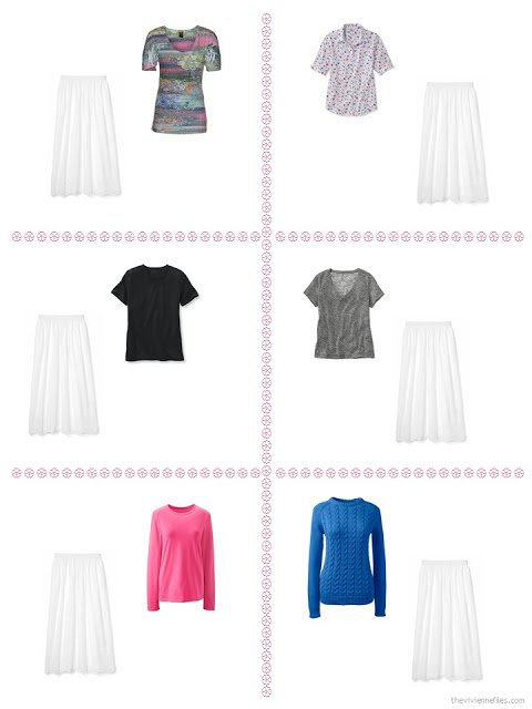 Six ways to style a white skirt from a 