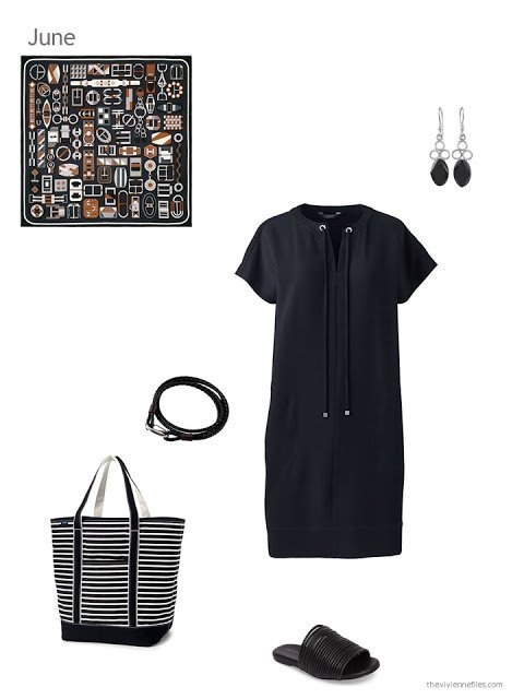 black dress with accessories for summer