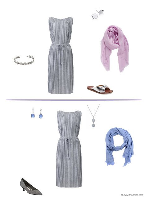 two ways to style a grey dress for warm weather