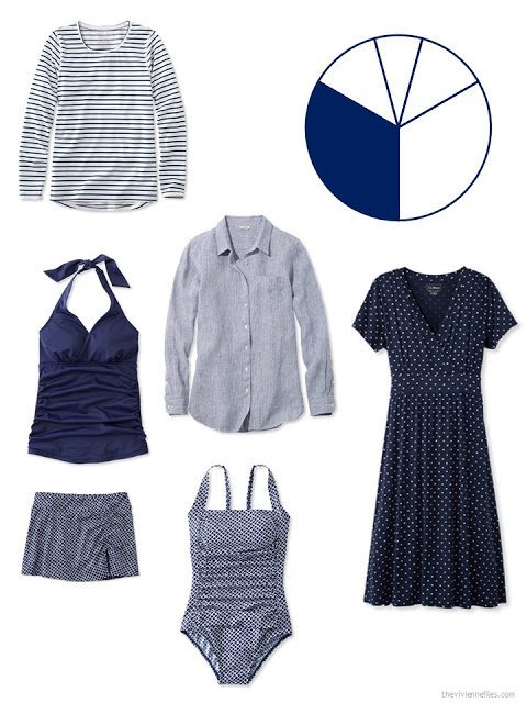 navy additions to a travel capsule wardrobe for warm weather