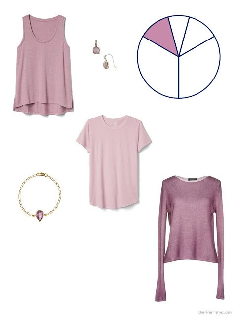 travel capsule wardrobe additions in shades of muted mauve pink