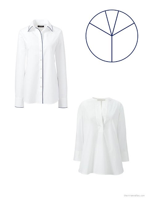 two white blouses for a business capsule wardrobe