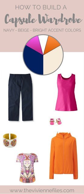 NEVER Wear Pink and Orange Together??? Humbug... Accenting Navy and Beige with Unexpected Bright Colors