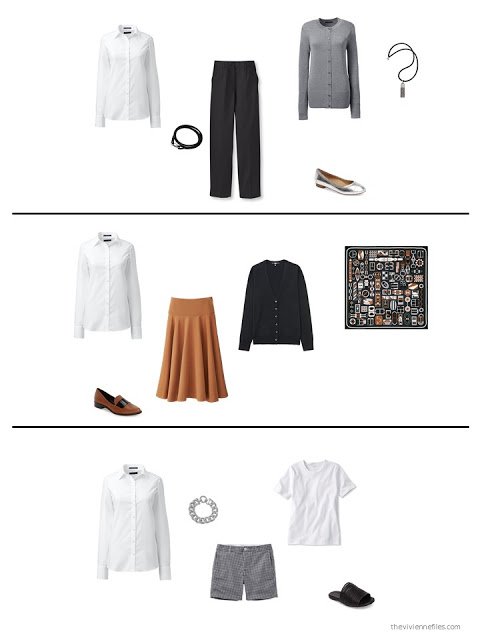 three ways to style a white shirt in a capsule wardrobe