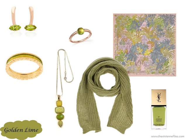 Golden Lime accessory family from the Pantone 2017 Fall colors