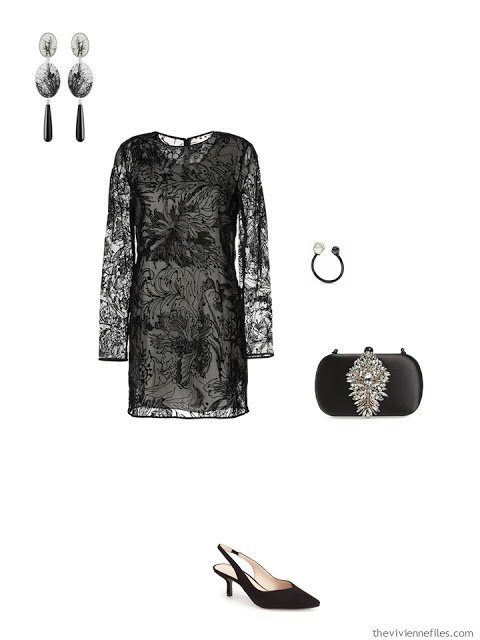 black lace dress formal event outfit