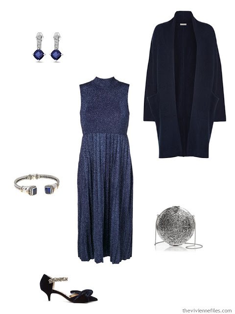 blue dress black tie outfit