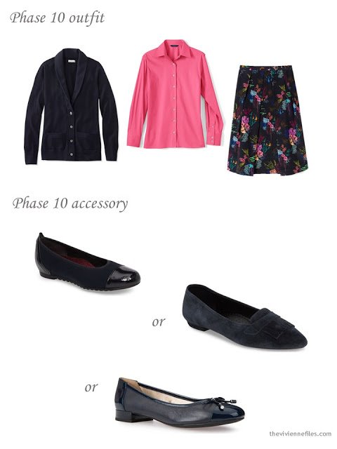 adding navy flats to a capsule wardrobe