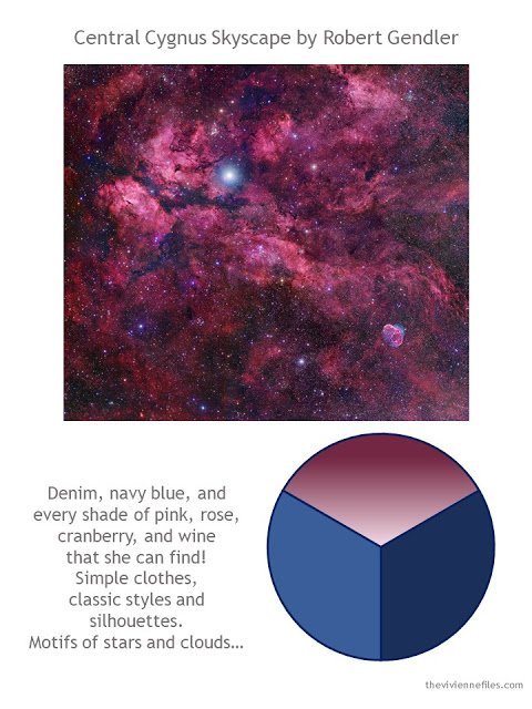 Central Cygnus Skyscape by Robert Gendler with style guidelines and color palette