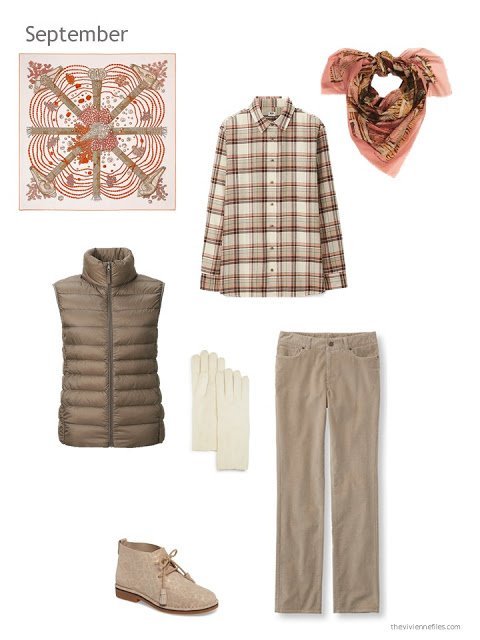 a fall and winter outfit in shades of brown with apricot