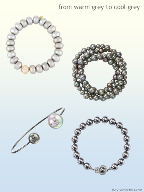 grey pearl bracelets from warm grey to cool grey