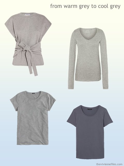 grey cotton tops from warm grey to cool grey