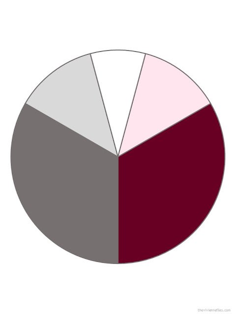 medium grey, burgundy, light grey, white and cool pink