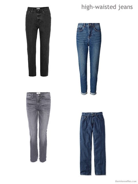 high-waisted jeans