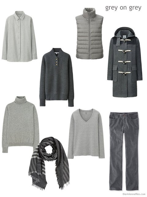 autumn and winter clothing in shades of grey