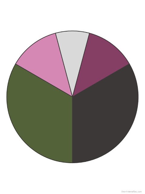 true olive, charcoal grey, rose pink, soft grey, and muted burgundy