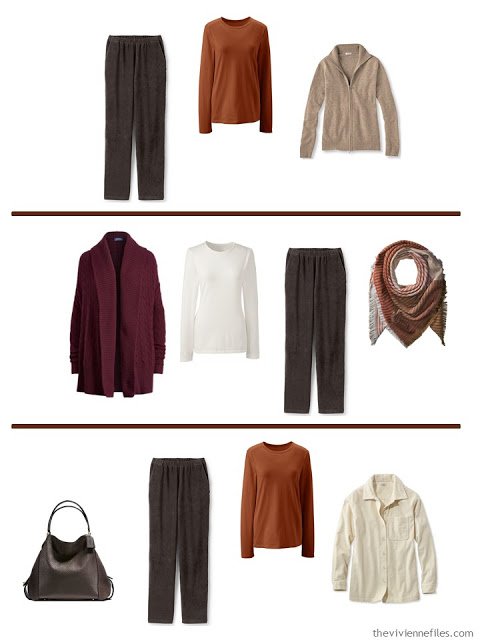 new outfits from adding a French 5-Piece Wardrobe to A Common Wardrobe in soft, warm colors