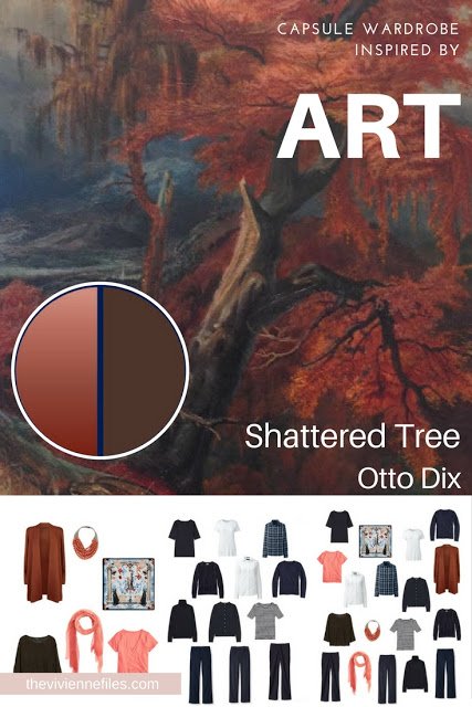 Updating a Navy Wardrobe for Autumn - Start with Art: Shattered Tree by Otto Dix