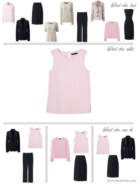 Adding a pink top to a 4 by 4 Wardrobe