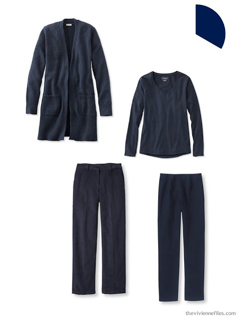 a Core of Four garments in navy, for cool weather