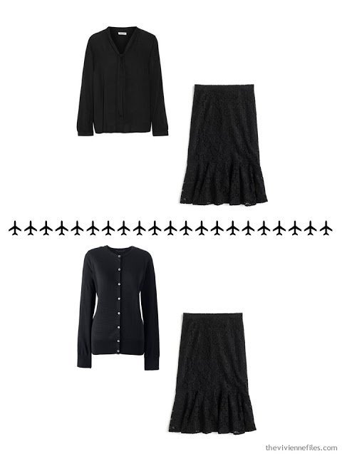 2 ways to wear a black lace skirt