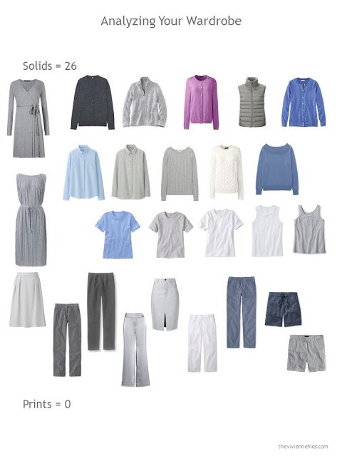 evaluating a wardrobe for solid garments vs prints