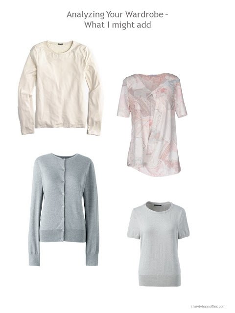 4 pieces to add to a capsule wardrobe in beige, grey, pink and blue