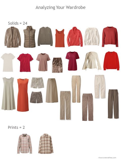 evaluating a wardrobe for solid garments vs prints