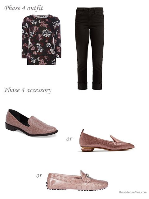 adding pink loafers to a 4 by 4 Wardrobe