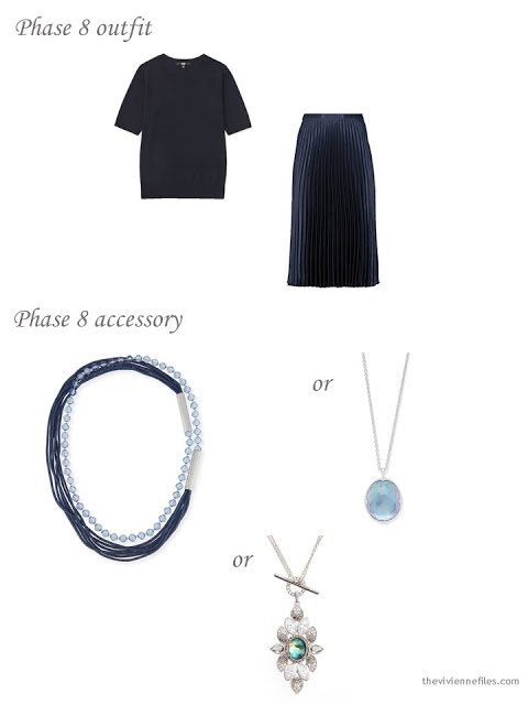 adding a necklace to a 4 by 4 Wardrobe in Navy with floral accents