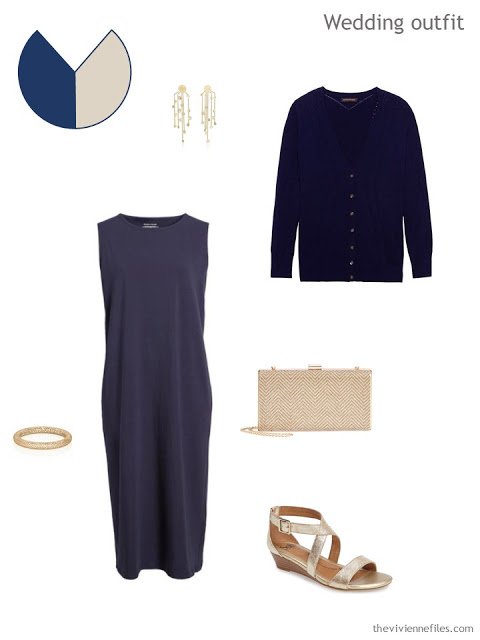 dressy outfit in navy, for warm weather