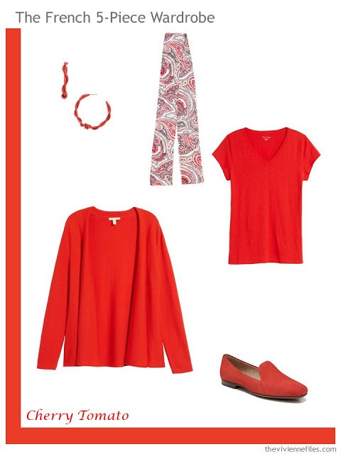 A French 5-Piece Wardrobe in Tomato Red